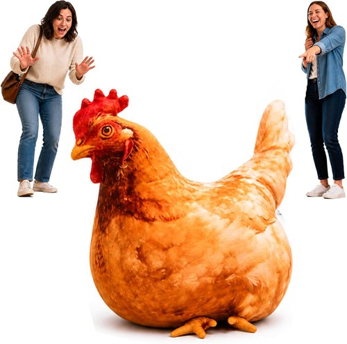 Lustiges huhn plüschkissen - lustiges,